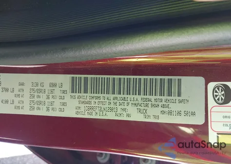 2020 Ram 1500 Lone Star 4X2 5'7 Box z USA, uszkodzony, nr VIN 1C6RREFT2LN129013